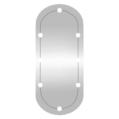 Wall Mirror with LED Lights 25x60 cm Glass Oval