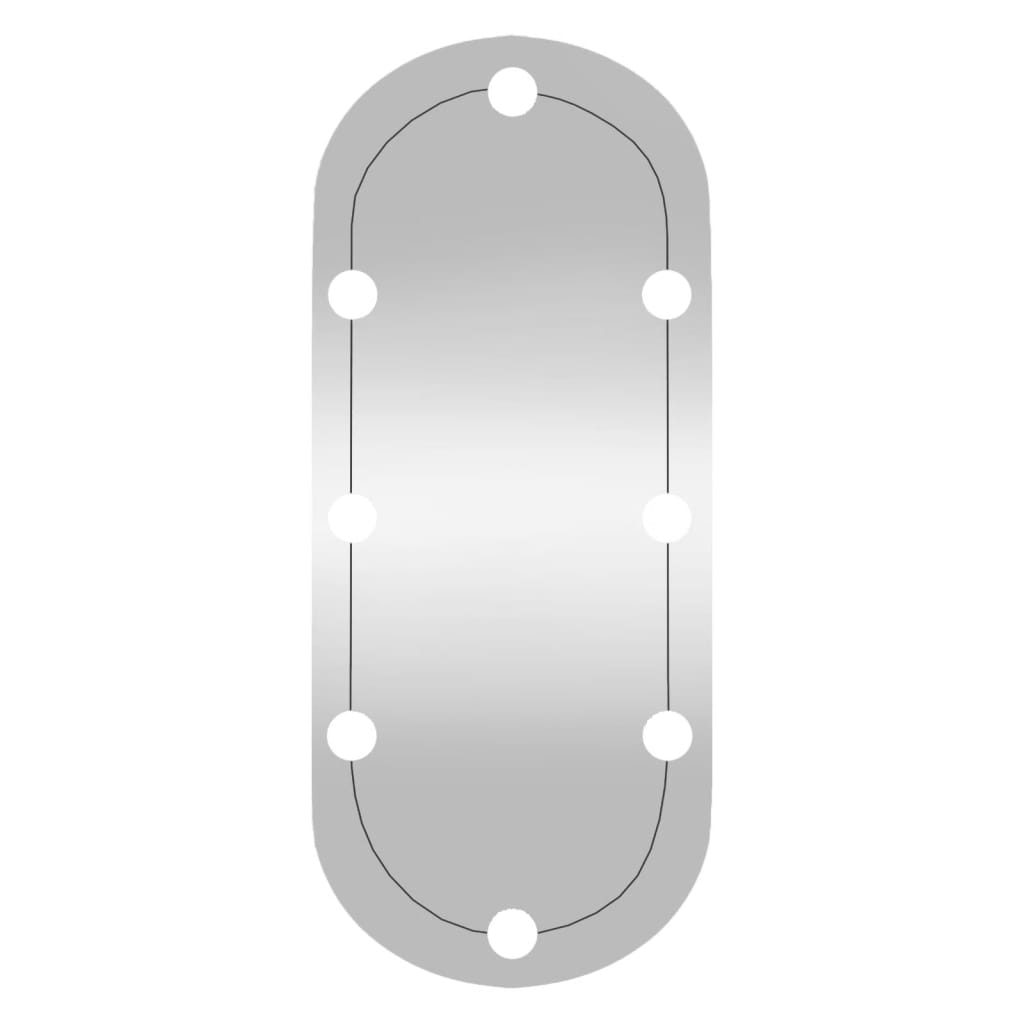 Wall Mirror with LED Lights 30x70 cm Glass Oval