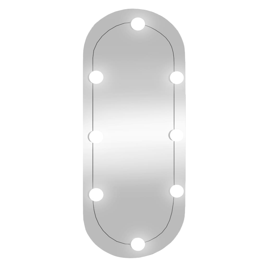 Wall Mirror with LED Lights 35x80 cm Glass Oval