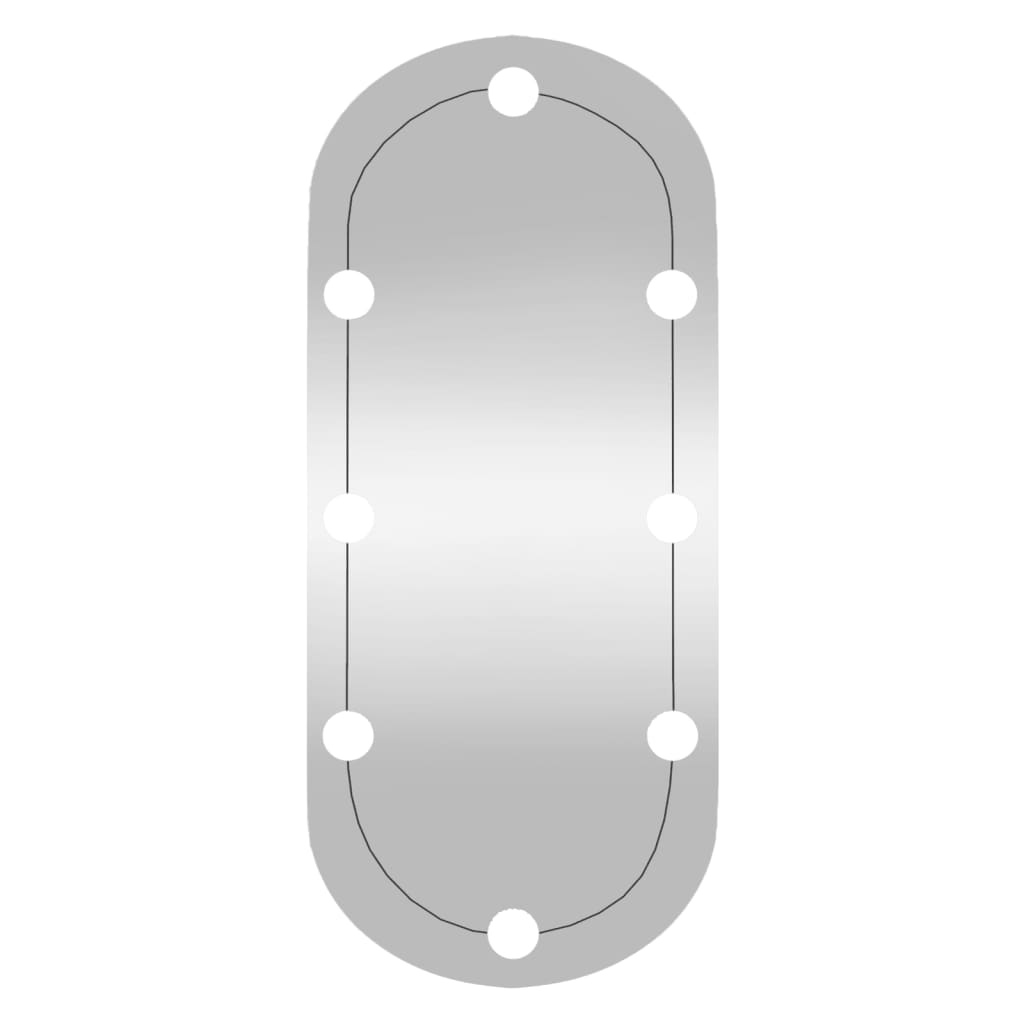 Wall Mirror with LED Lights 35x80 cm Glass Oval