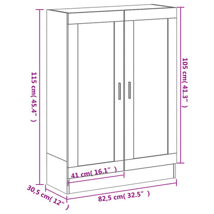 Book Cabinet Smoked Oak 82,5x30,5x115 cm Engineered Wood