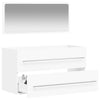 Bathroom Cabinet with Mirror White Engineered Wood