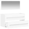 Bathroom Cabinet with Mirror White Engineered Wood