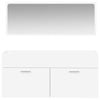 Bathroom Cabinet with Mirror White Engineered Wood