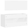 Bathroom Cabinet with Mirror White Engineered Wood