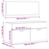 Bathroom Cabinet with Mirror White Engineered Wood