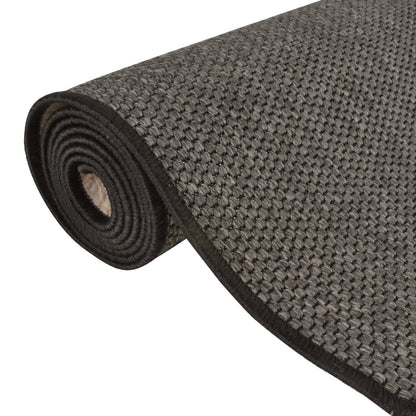 Carpet Runner Sisal Look Anthracite 80x250 cm