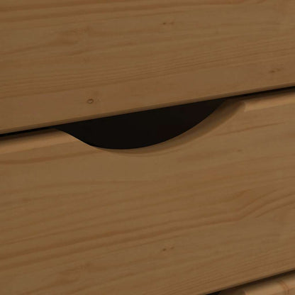 Rolling Cabinet with Drawers "MOSS" Honey Brown Solid Wood Pine