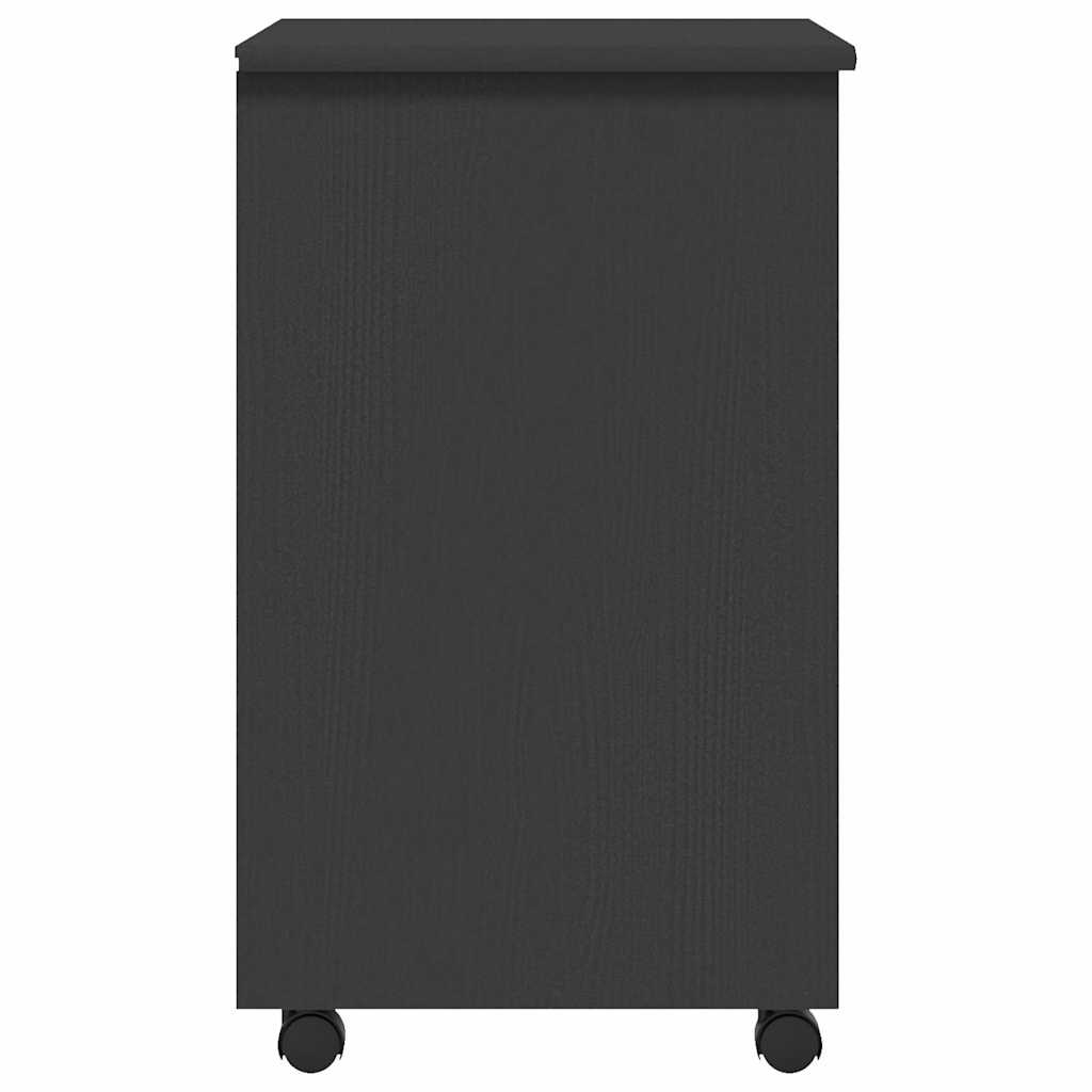 Rolling Cabinet with Drawers "MOSS" Grey Solid Wood Pine