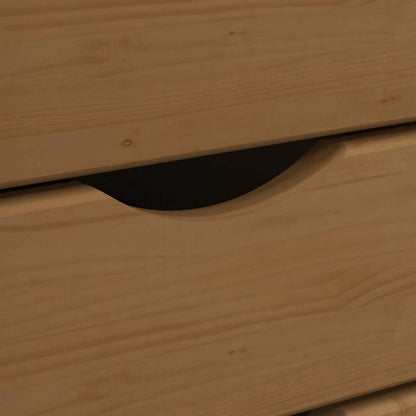 Rolling Cabinet with Drawers "MOSS" Honey Brown Solid Wood Pine