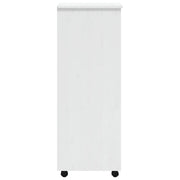 Rolling Cabinet with Drawers MOSS White Solid Wood Pine