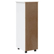 Rolling Cabinet with Drawers MOSS White Solid Wood Pine