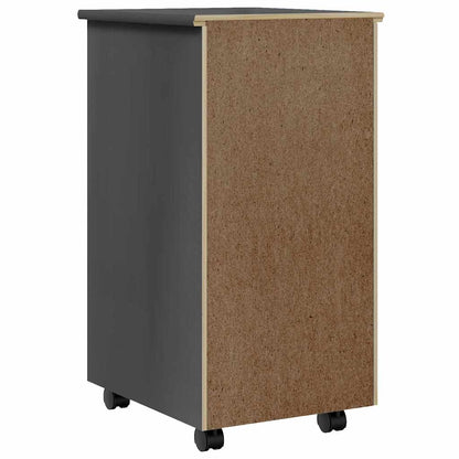 Rolling Cabinet with Drawers MOSS Grey Solid Wood Pine