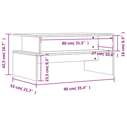 Coffee Table Concrete Grey 90x55x42.5 cm Engineered Wood