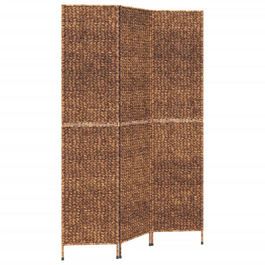 Room Divider 3-Panel Brown 122x180 cm Water Hyacinth