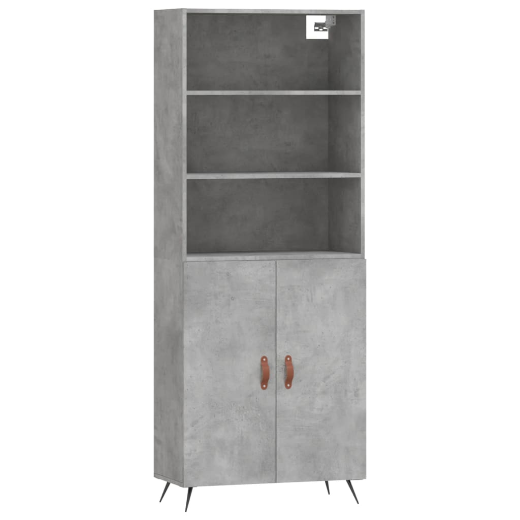 Highboard Concrete Grey 69,5x34x180 cm Engineered Wood