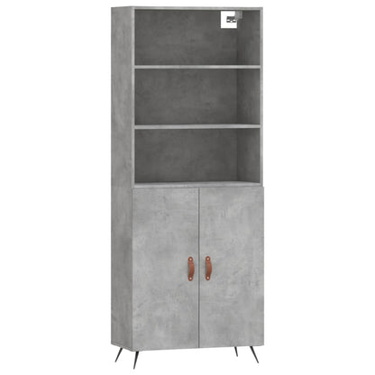 Highboard Concrete Grey 69,5x34x180 cm Engineered Wood