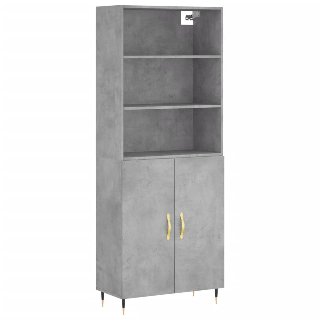 Highboard Concrete Grey 69,5x34x180 cm Engineered Wood