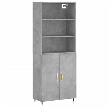 Highboard Concrete Grey 69,5x34x180 cm Engineered Wood