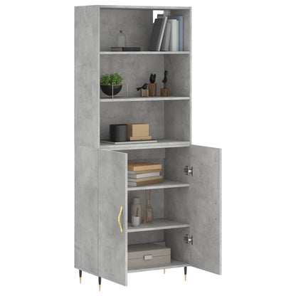 Highboard Concrete Grey 69,5x34x180 cm Engineered Wood