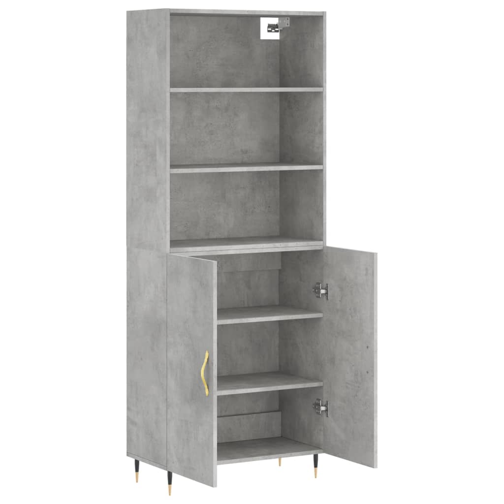 Highboard Concrete Grey 69,5x34x180 cm Engineered Wood