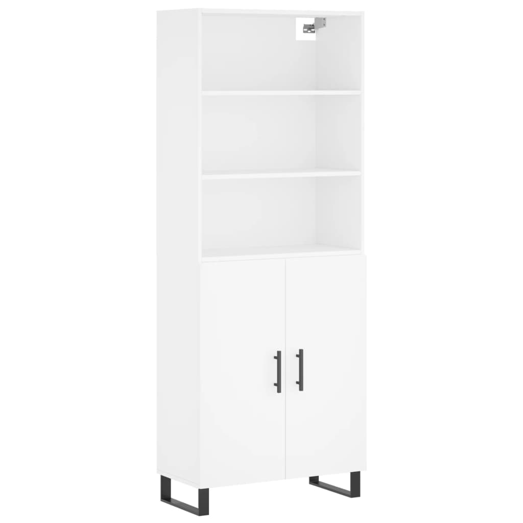 Highboard White 69.5x34x180 cm Engineered Wood