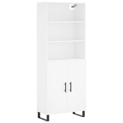 Highboard White 69.5x34x180 cm Engineered Wood