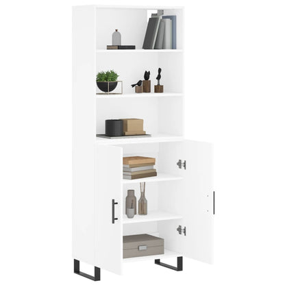 Highboard White 69.5x34x180 cm Engineered Wood