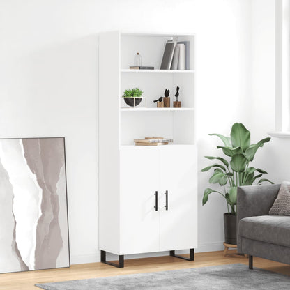 Highboard White 69.5x34x180 cm Engineered Wood