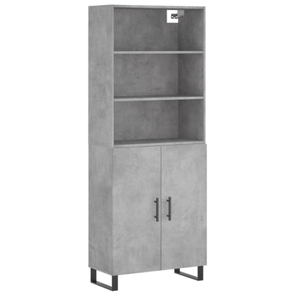 Highboard | Concrete grey | Engineered wood, metal | 69.5x34x180 cm