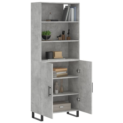 Highboard | Concrete grey | Engineered wood, metal | 69.5x34x180 cm