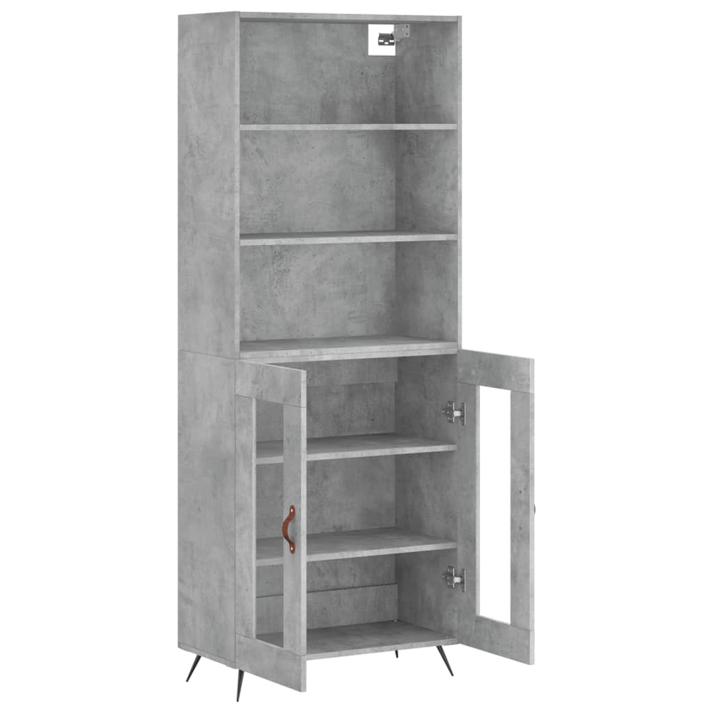 Highboard Concrete Grey 69,5x34x180 cm Engineered Wood