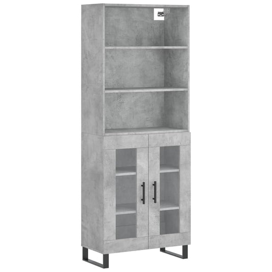 Highboard Concrete Grey 69,5x34x180 cm Engineered Wood