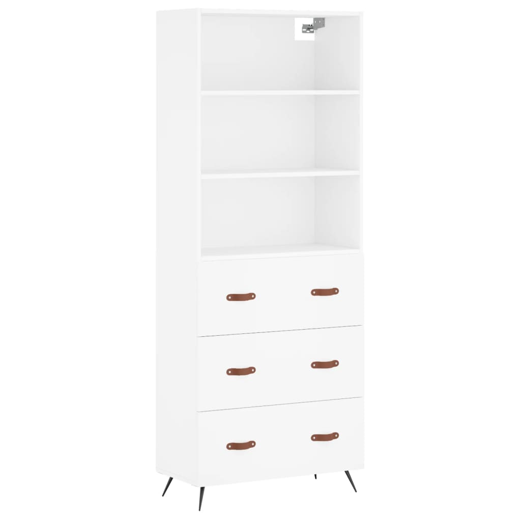 Highboard White 69,5x34x180 cm Engineered Wood