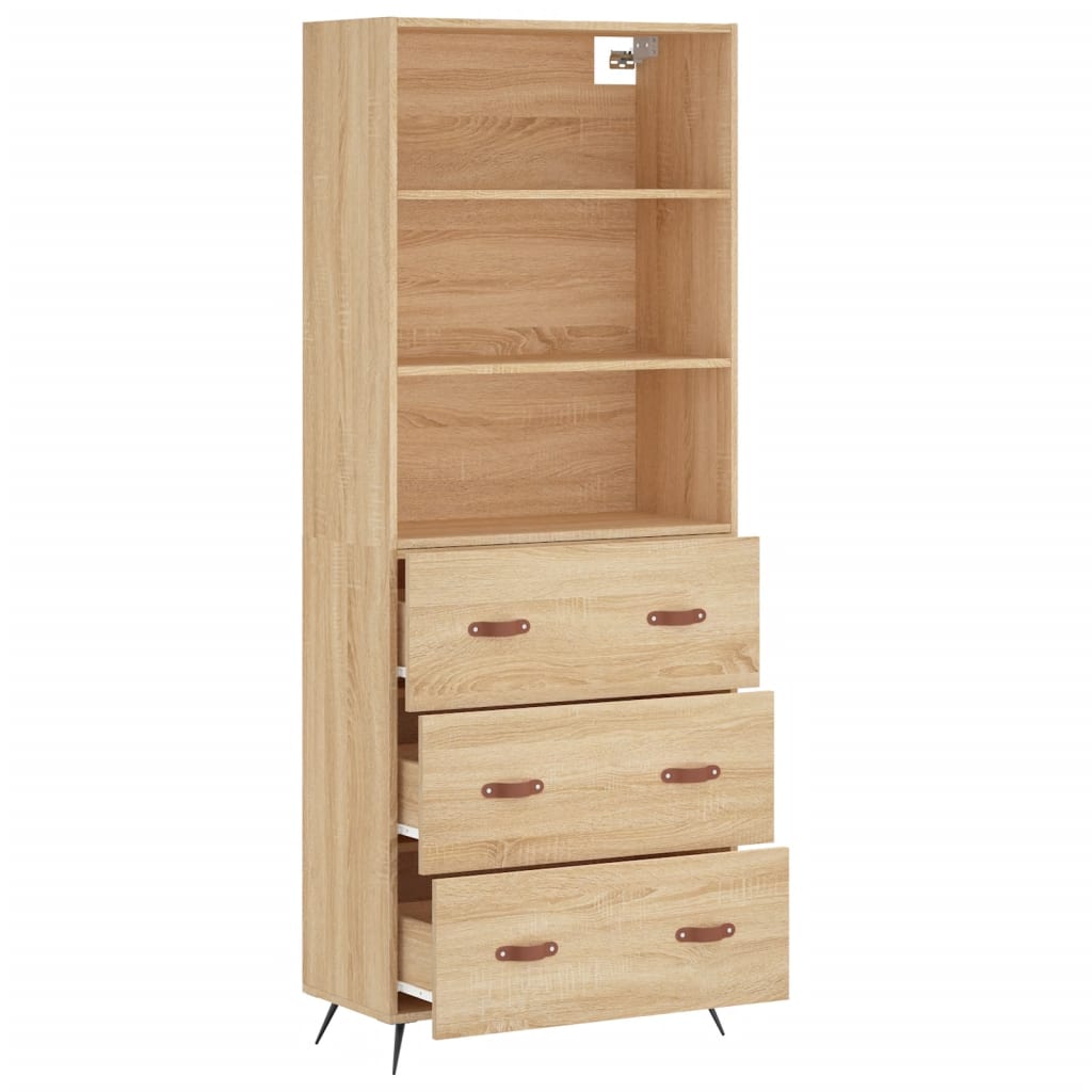 Highboard Sonoma Oak 69,5x34x180 cm Engineered Wood
