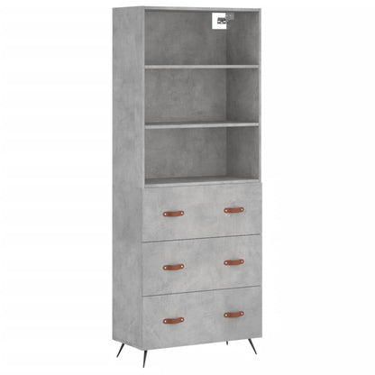 Highboard Concrete Grey 69,5x34x180 cm Engineered Wood