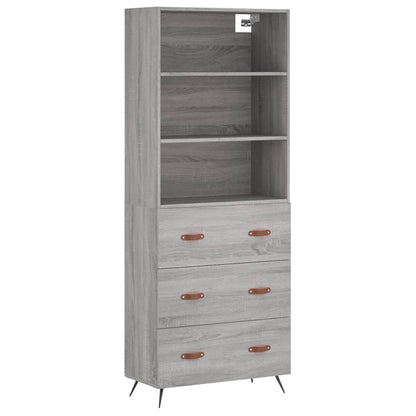 Highboard Grey Sonoma 69,5x34x180 cm Engineered Wood