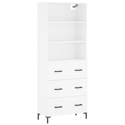 Highboard White 69.5x34x180 cm Engineered Wood