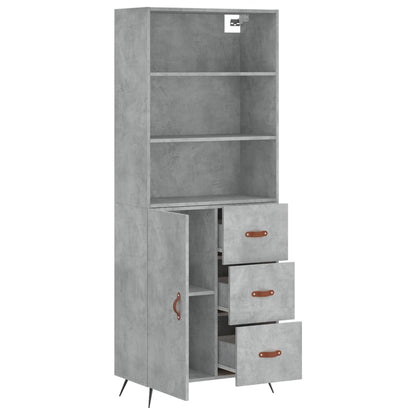 Highboard Concrete Grey 69,5x34x180 cm Engineered Wood