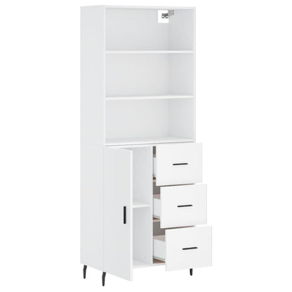 Highboard White 69.5x34x180 cm Engineered Wood