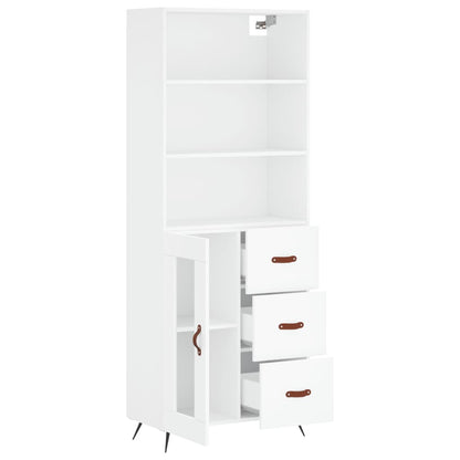 Highboard White 69,5x34x180 cm Engineered Wood