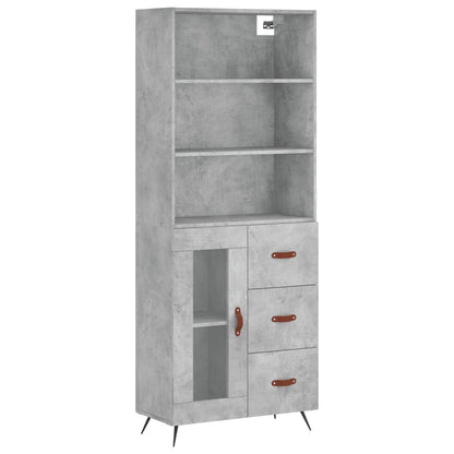 Highboard Concrete Grey 69,5x34x180 cm Engineered Wood