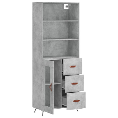 Highboard Concrete Grey 69,5x34x180 cm Engineered Wood