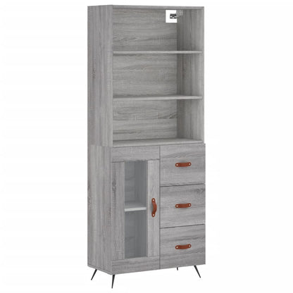 Highboard Grey Sonoma 69,5x34x180 cm Engineered Wood