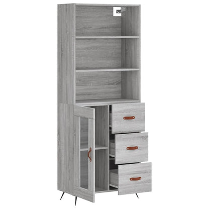 Highboard Grey Sonoma 69,5x34x180 cm Engineered Wood