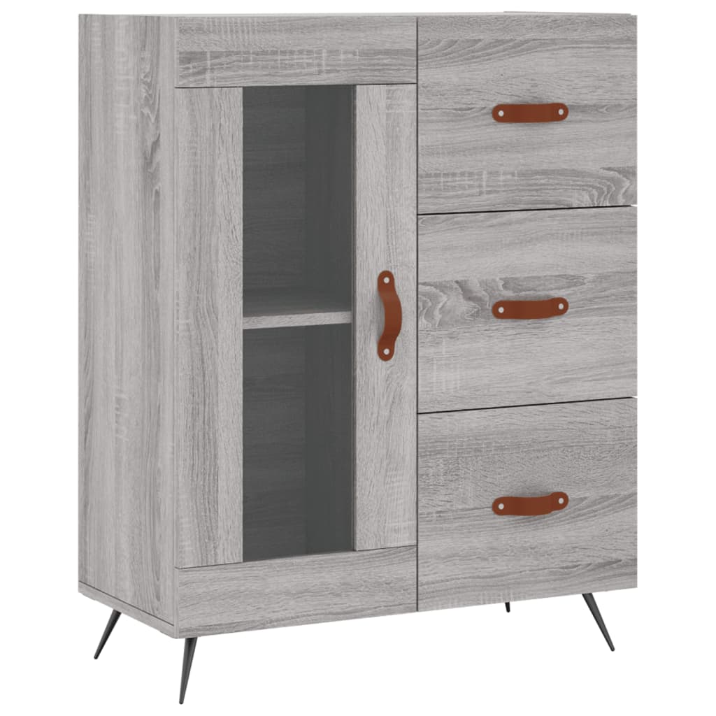 Highboard Grey Sonoma 69,5x34x180 cm Engineered Wood