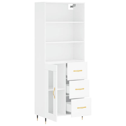 Highboard White 69,5x34x180 cm Engineered Wood