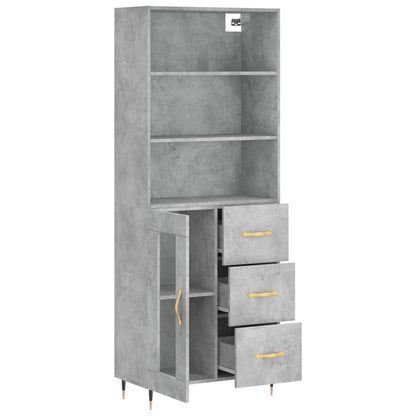 Highboard Concrete Grey 69,5x34x180 cm Engineered Wood
