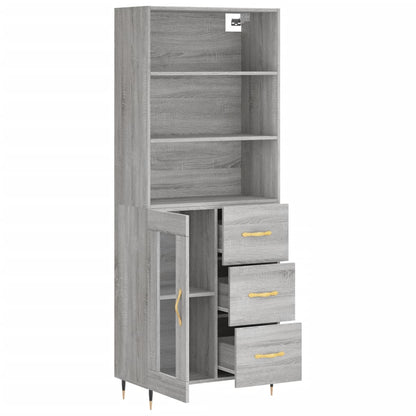 Highboard Grey Sonoma 69,5x34x180 cm Engineered Wood