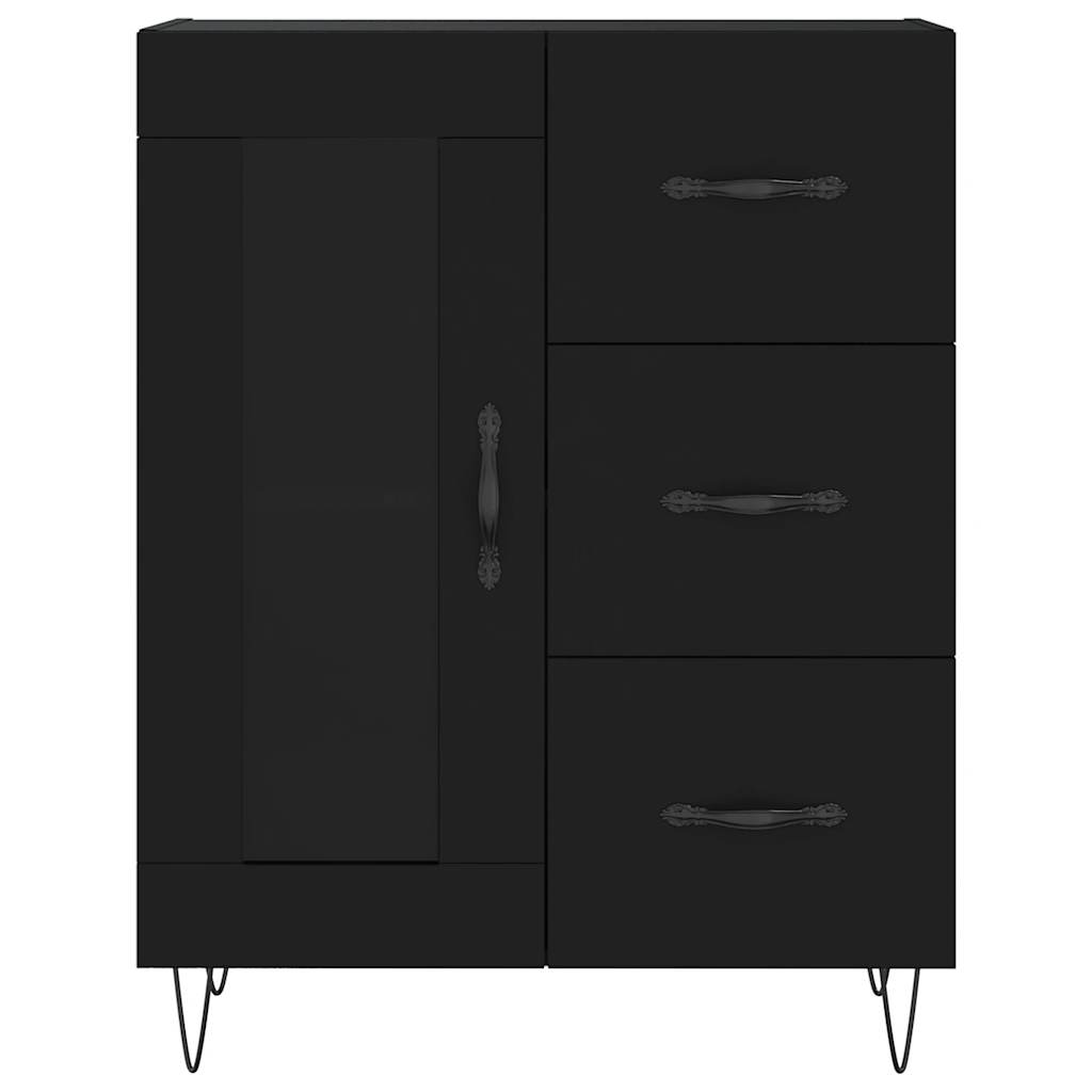 Highboard Black 69.5x34x180 cm Engineered Wood
